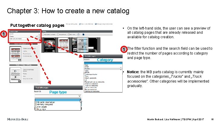 Chapter 3: How to create a new catalog Put together catalog pages • On