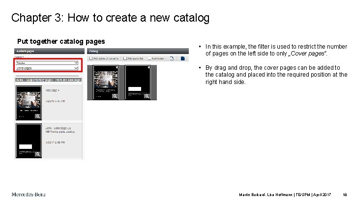 Chapter 3: How to create a new catalog Put together catalog pages • In