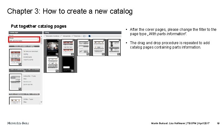 Chapter 3: How to create a new catalog Put together catalog pages • After