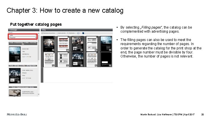 Chapter 3: How to create a new catalog Put together catalog pages • By