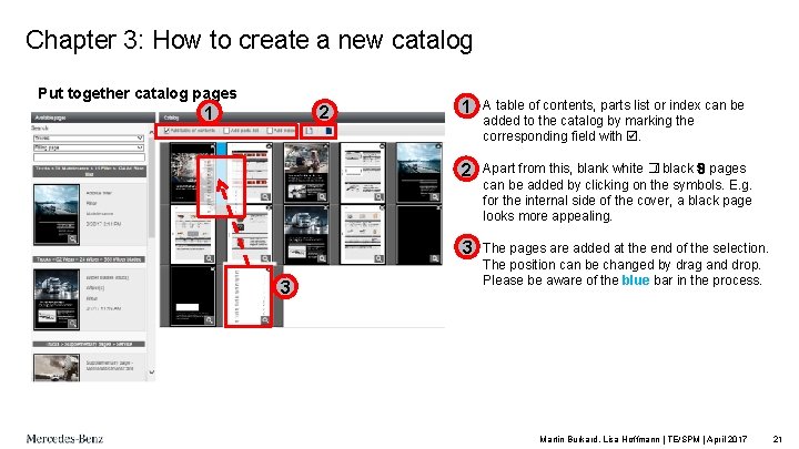 Chapter 3: How to create a new catalog Put together catalog pages 2 1
