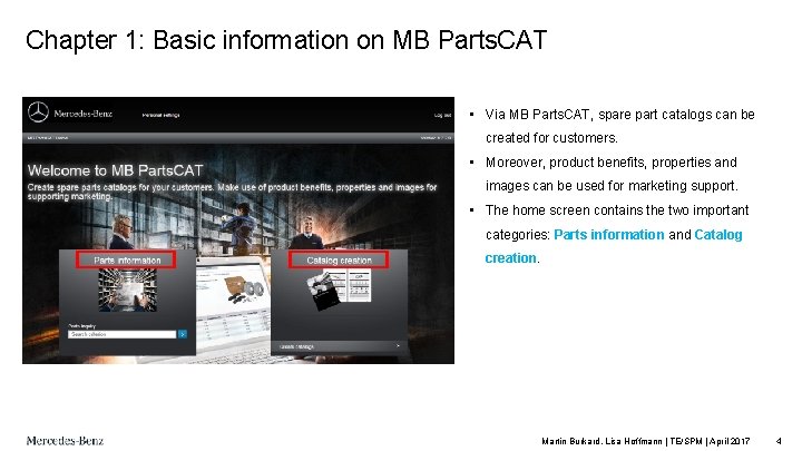 Chapter 1: Basic information on MB Parts. CAT • Via MB Parts. CAT, spare
