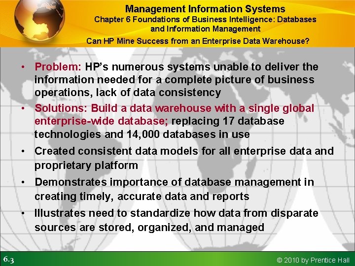 Management Information Systems Chapter 6 Foundations of Business Intelligence: Databases and Information Management Can