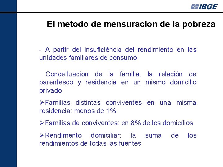 El metodo de mensuracion de la pobreza - A partir del insuficiência del rendimiento