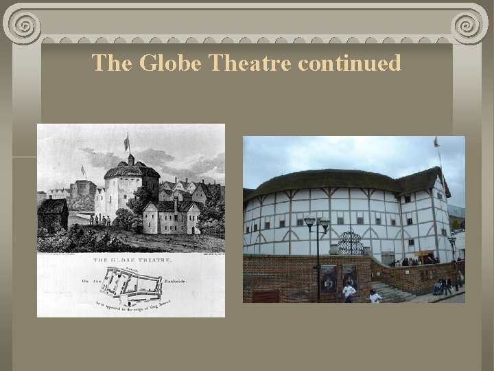 The Globe Theatre continued 