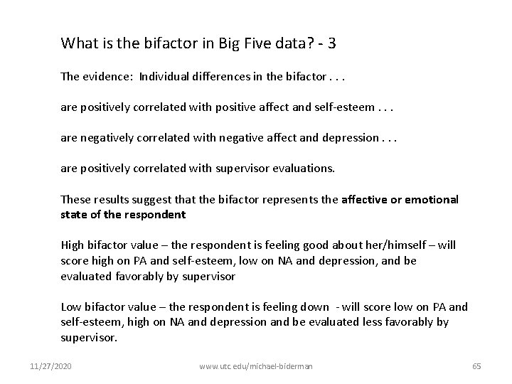 What is the bifactor in Big Five data? - 3 The evidence: Individual differences