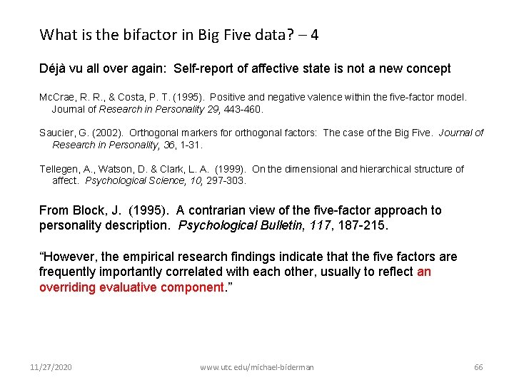 What is the bifactor in Big Five data? – 4 Déjà vu all over