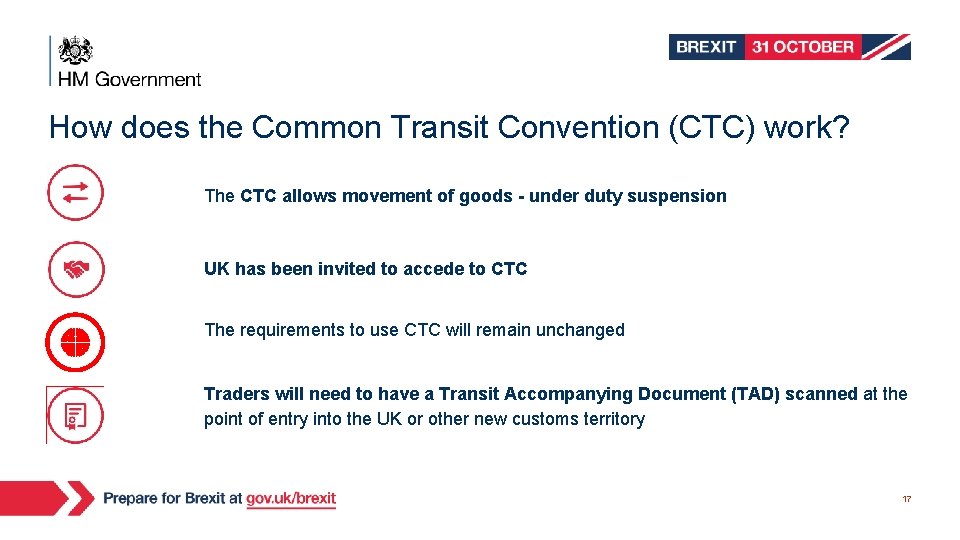 How does the Common Transit Convention (CTC) work? The CTC allows movement of goods