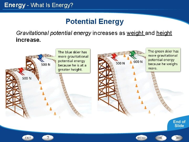 Energy - What Is Energy? Potential Energy Gravitational potential energy increases as weight and