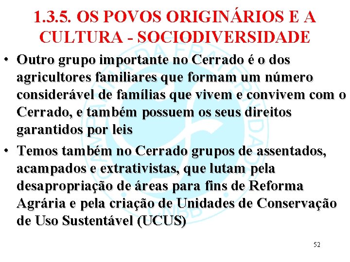 1. 3. 5. OS POVOS ORIGINÁRIOS E A CULTURA - SOCIODIVERSIDADE • Outro grupo