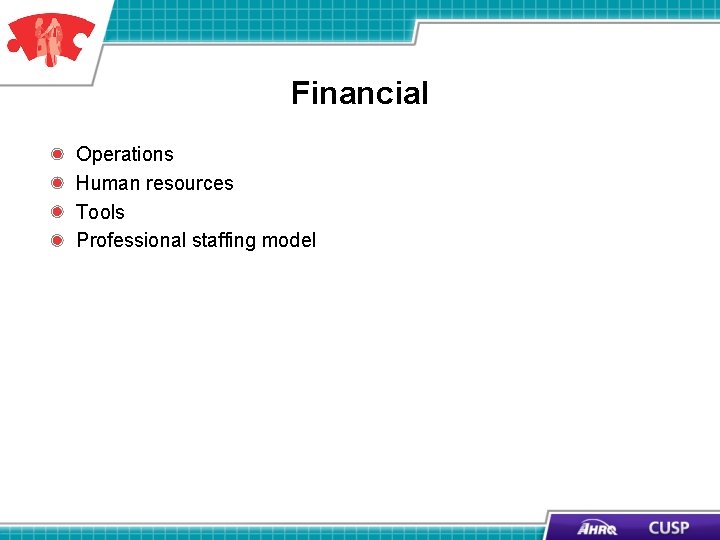 Financial Operations Human resources Tools Professional staffing model Financial Operations Human resources Tools Professional staffing model