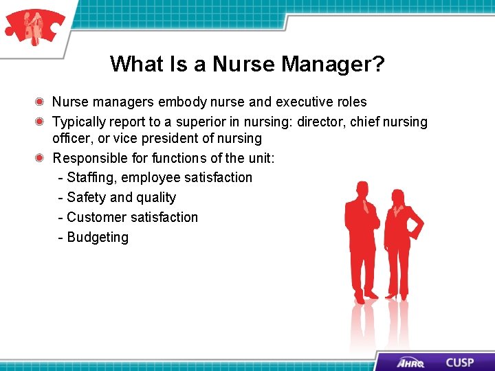 What Is a Nurse Manager? Nurse managers embody nurse and executive roles Typically report What Is a Nurse Manager? Nurse managers embody nurse and executive roles Typically report