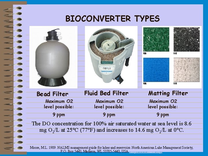 BIOCONVERTER TYPES Bead Filter Fluid Bed Filter Matting Filter Maximum O 2 level possible: