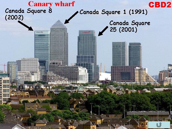 Canary wharf Canada Square 8 (2002) Canada Square 1 (1991) CBD 2 Canada Square