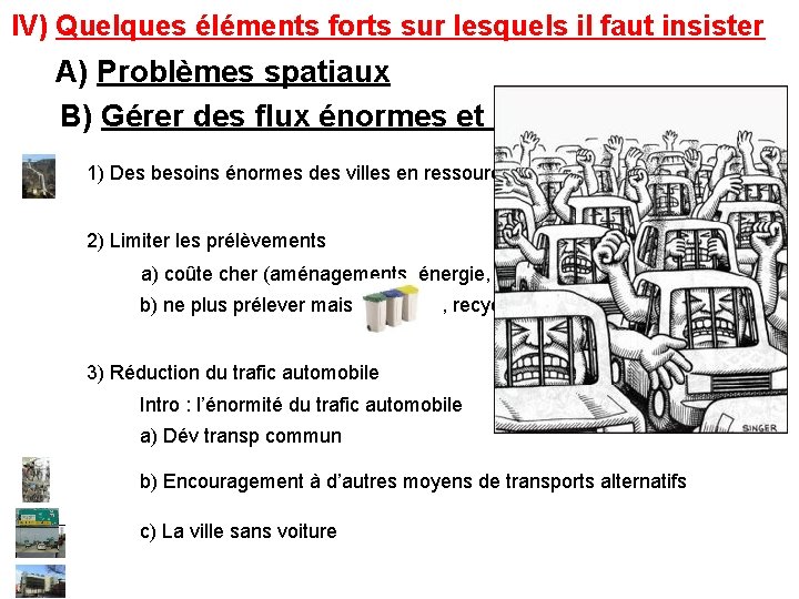 IV) Quelques éléments forts sur lesquels il faut insister A) Problèmes spatiaux B) Gérer