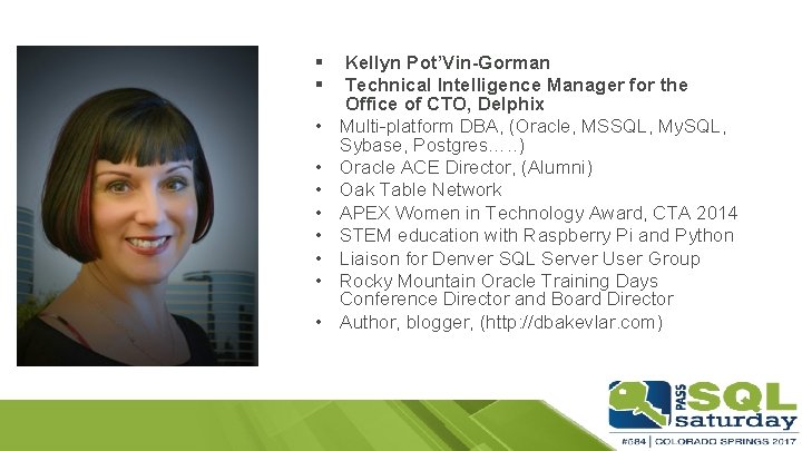 § § • • Kellyn Pot’Vin-Gorman Technical Intelligence Manager for the Office of CTO,