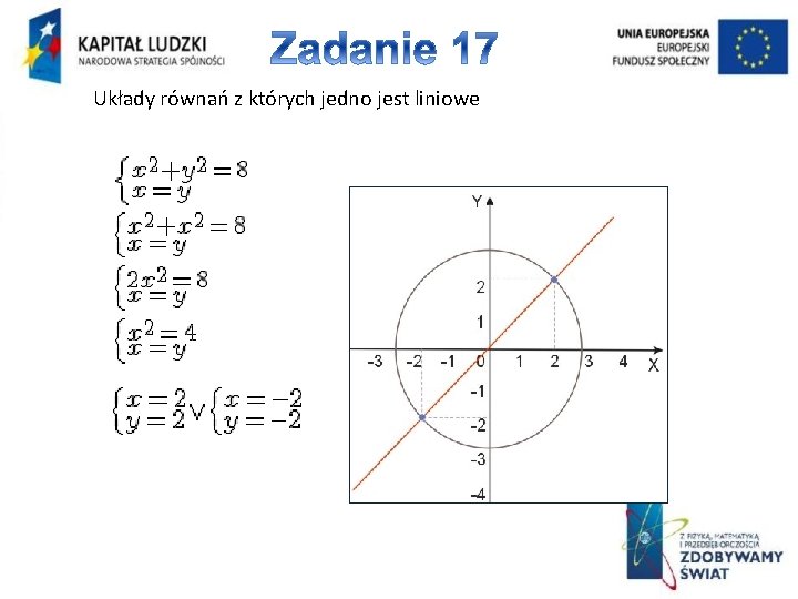 Układy równań z których jedno jest liniowe 