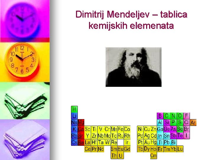 Dimitrij Mendeljev – tablica kemijskih elemenata 