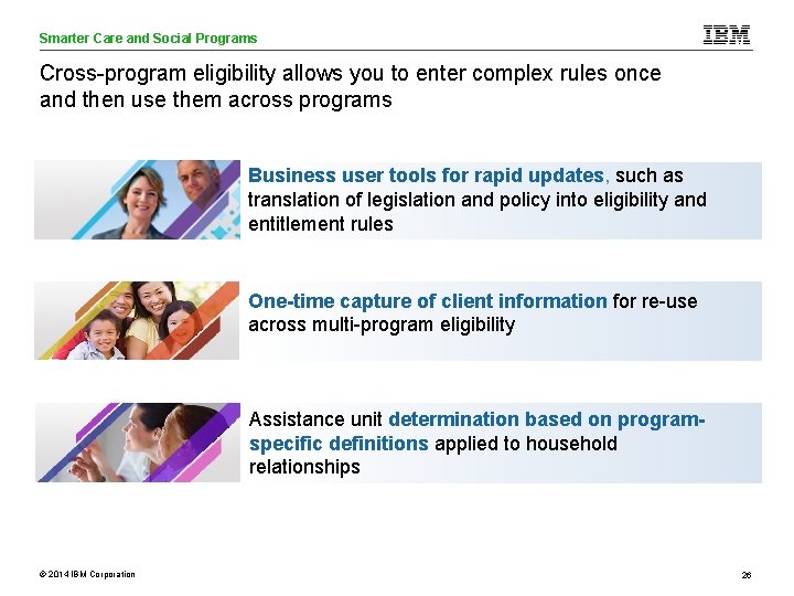 Smarter Care and Social Programs Care Analytics Cross-program eligibility allows you to enter complex