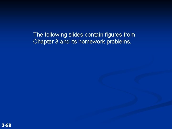 The following slides contain figures from Chapter 3 and its homework problems. 3 -88