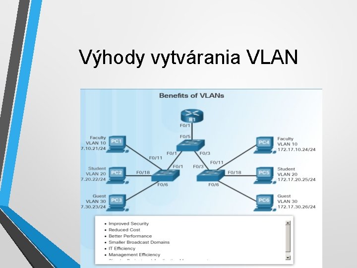 Výhody vytvárania VLAN 