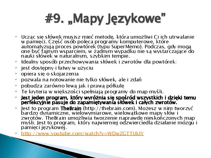 #9. „Mapy Językowe” Ucząc się słówek musisz mieć metodę, która umożliwi Ci ich utrwalanie