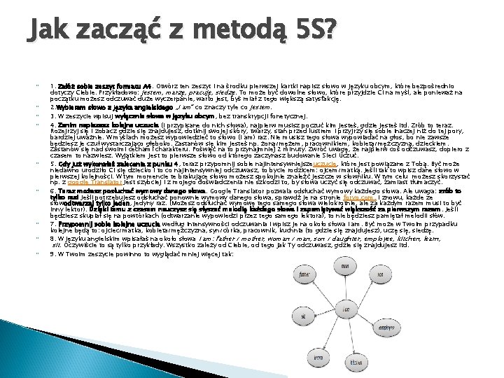 Jak zacząć z metodą 5 S? 1. Załóż sobie zeszyt formatu A 4. Otwórz
