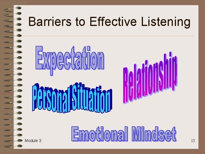 Barriers to Effective Listening Module 3 15 Barriers to Effective Listening Module 3 15
