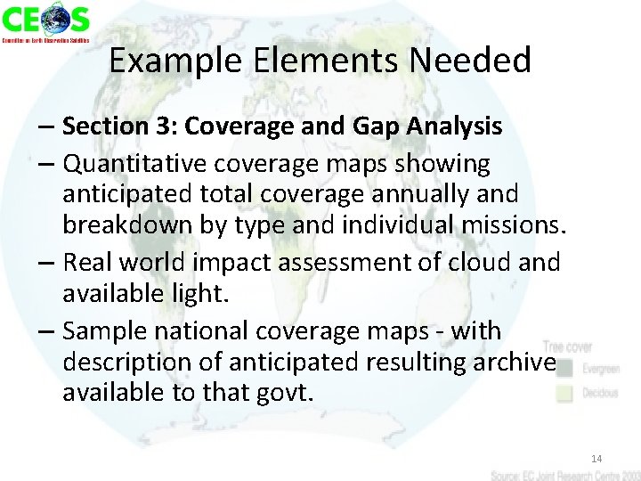 Example Elements Needed – Section 3: Coverage and Gap Analysis – Quantitative coverage maps