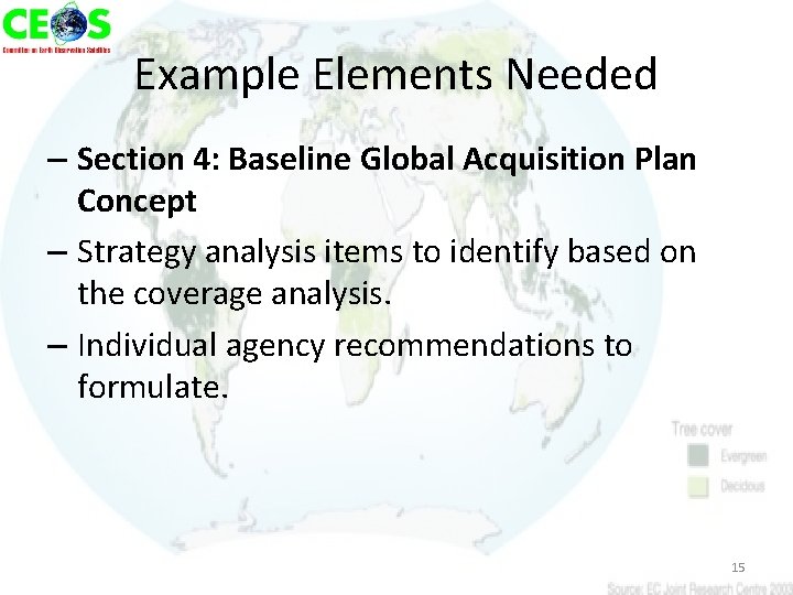 Example Elements Needed – Section 4: Baseline Global Acquisition Plan Concept – Strategy analysis