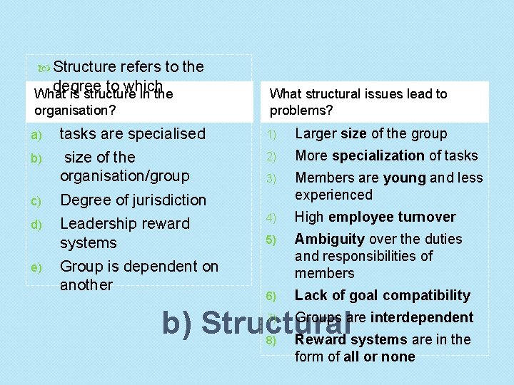  Structure refers to the degree to which What is structure in the organisation?