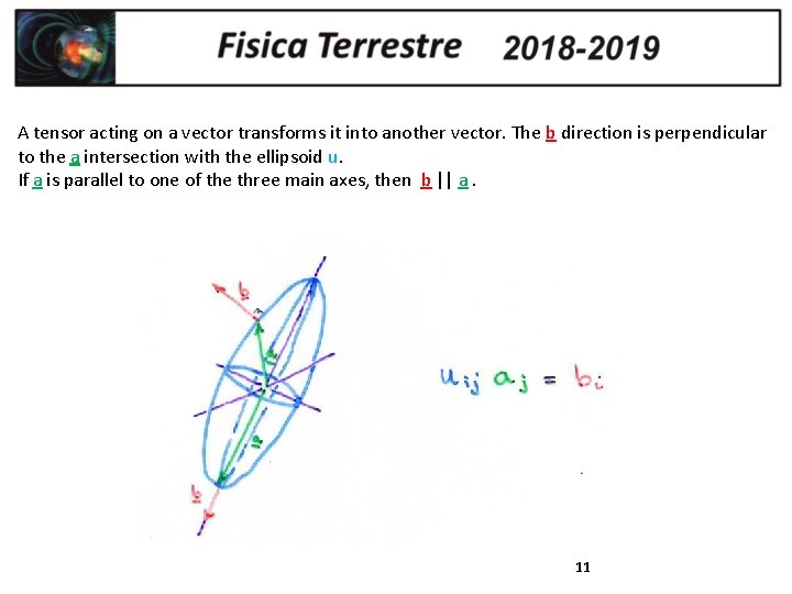 A tensor acting on a vector transforms it into another vector. The b direction