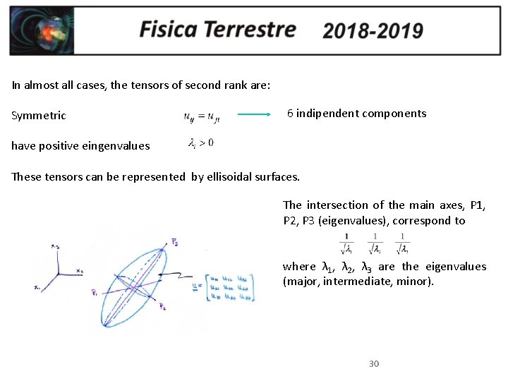 In almost all cases, the tensors of second rank are: Symmetric 6 indipendent components