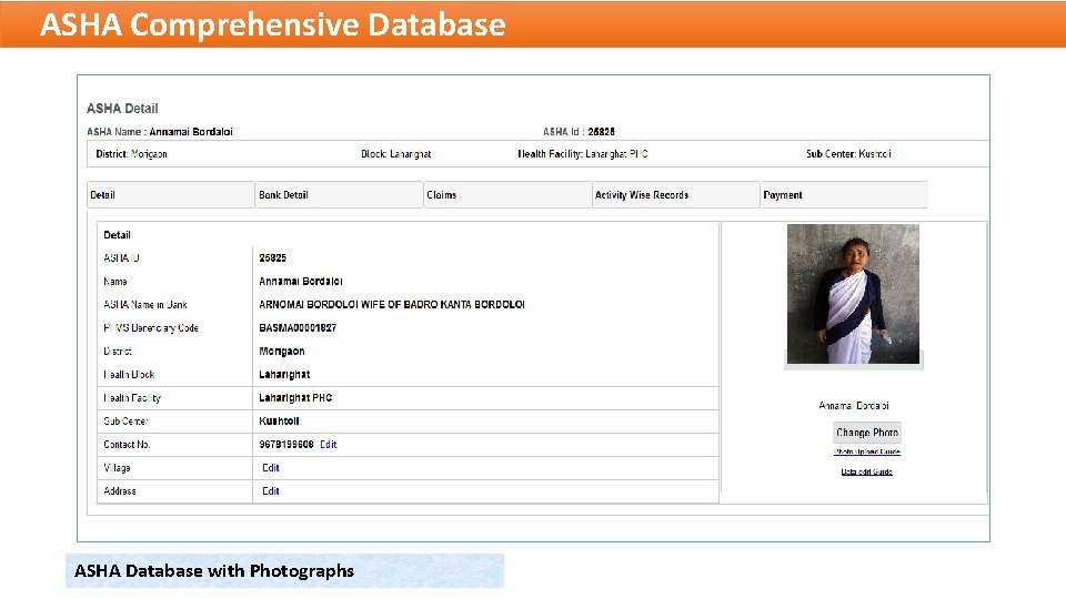 ASHA Comprehensive Database ASHADatabasewith. Photographs photographs ASHA 