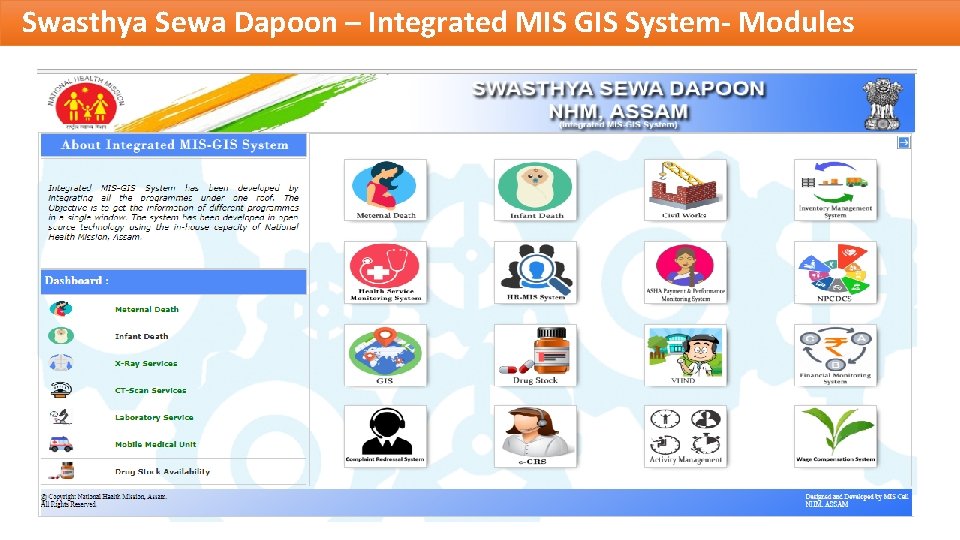 Swasthya Sewa Dapoon – Integrated MIS GIS System- Modules 