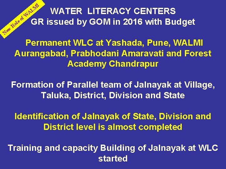 WATER LITERACY CENTERS GR issued by GOM in 2016 with Budget A w Ne