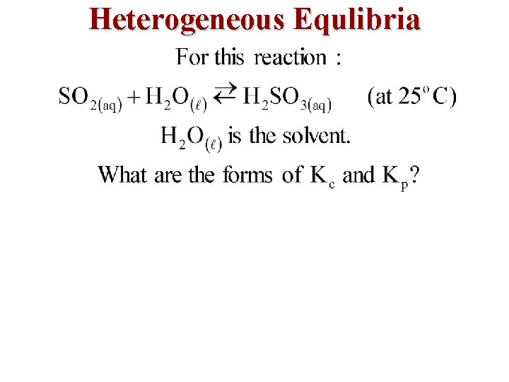 Heterogeneous Equlibria 