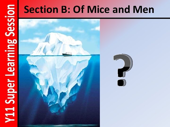 Section B: Of Mice and Men ? 