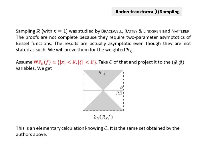 Radon transform: (i) Sampling 