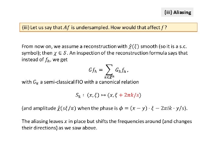 (iii) Aliasing 