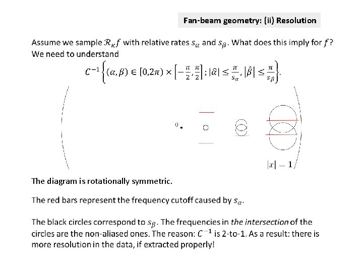 Fan-beam geometry: (ii) Resolution The diagram is rotationally symmetric. 