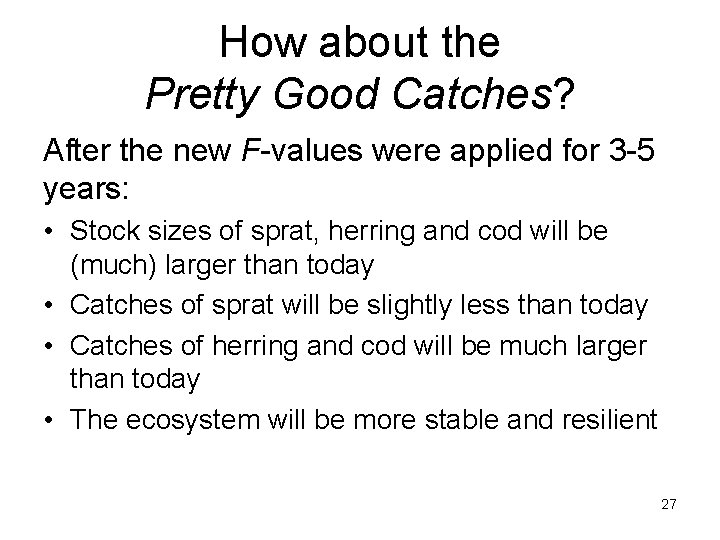 How about the Pretty Good Catches? After the new F-values were applied for 3