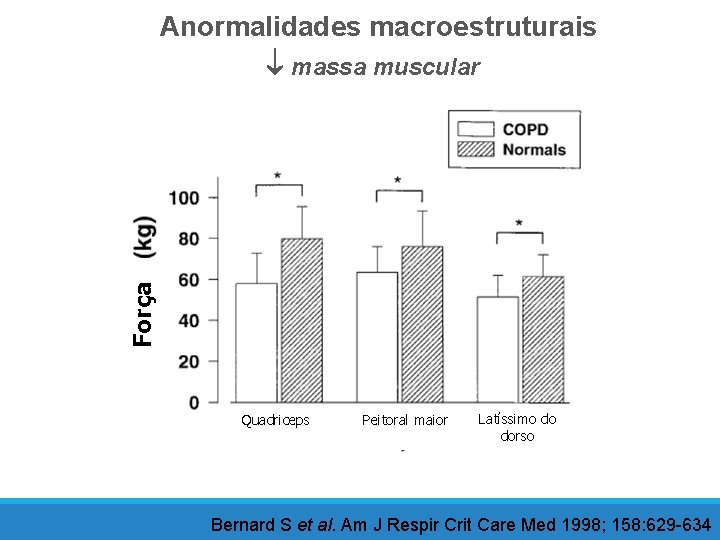 Força Anormalidades macroestruturais massa muscular Quadriceps Peitoral maior Latíssimo do dorso Bernard S et