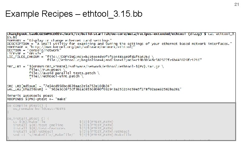 21 Example Recipes – ethtool_3. 15. bb 