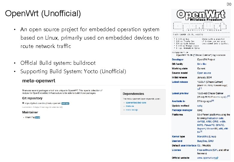 30 Open. Wrt (Unofficial) • An open source project for embedded operation system based