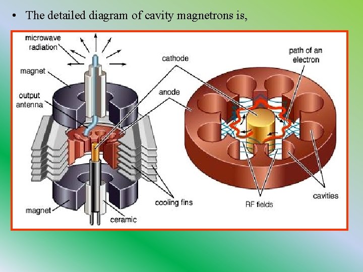  • The detailed diagram of cavity magnetrons is, 