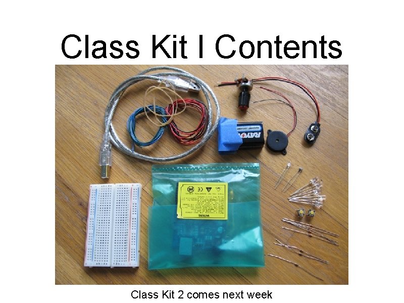 Class Kit I Contents Class Kit 2 comes next week 