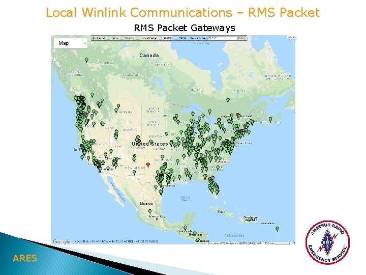 Local Winlink Communications – RMS Packet Gateways ARES 