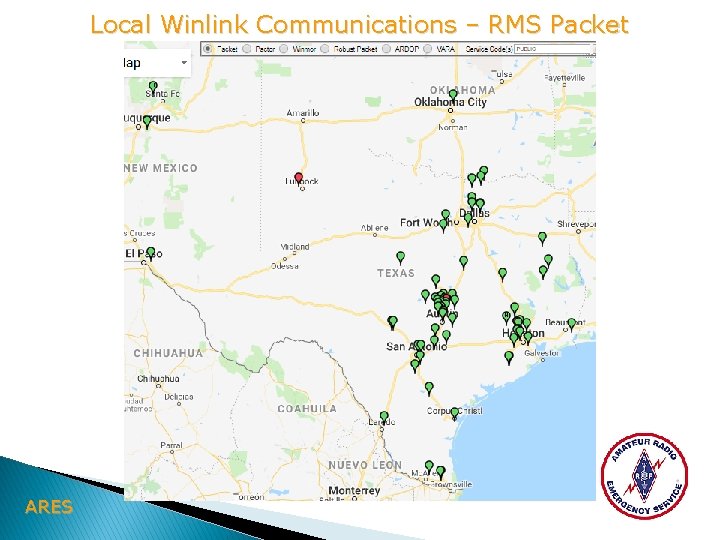 Local Winlink Communications – RMS Packet Gateways ARES 
