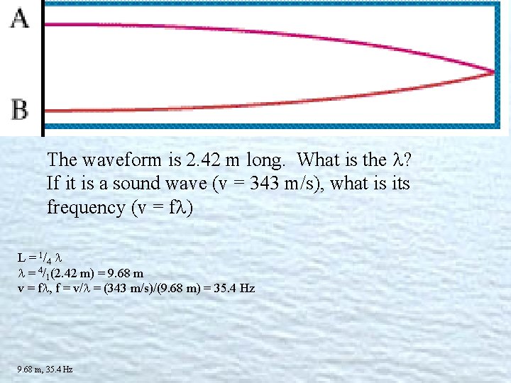 The waveform is 2. 42 m long. What is the ? If it is